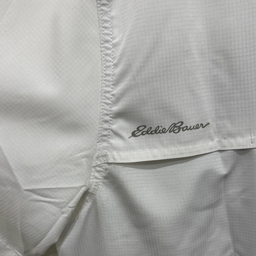 Eddie Bauer Men's Tech Woven White Button Down Shirt - Picture 6 of 6
